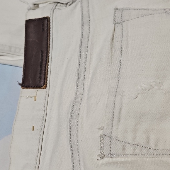 All Saints White Distressed Textured Low Waisted Skinny Jeans Size 28x34 - Picture 7 of 8
